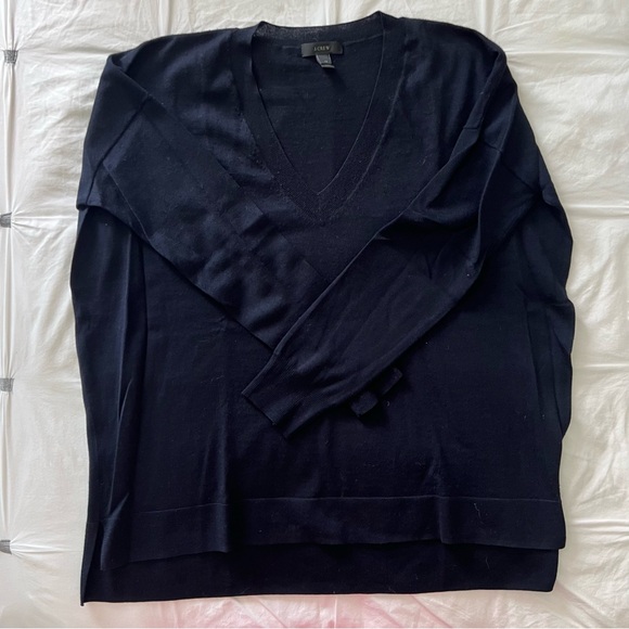 J.Crew Navy Merino Wool Swing Sweater - Picture 1 of 2